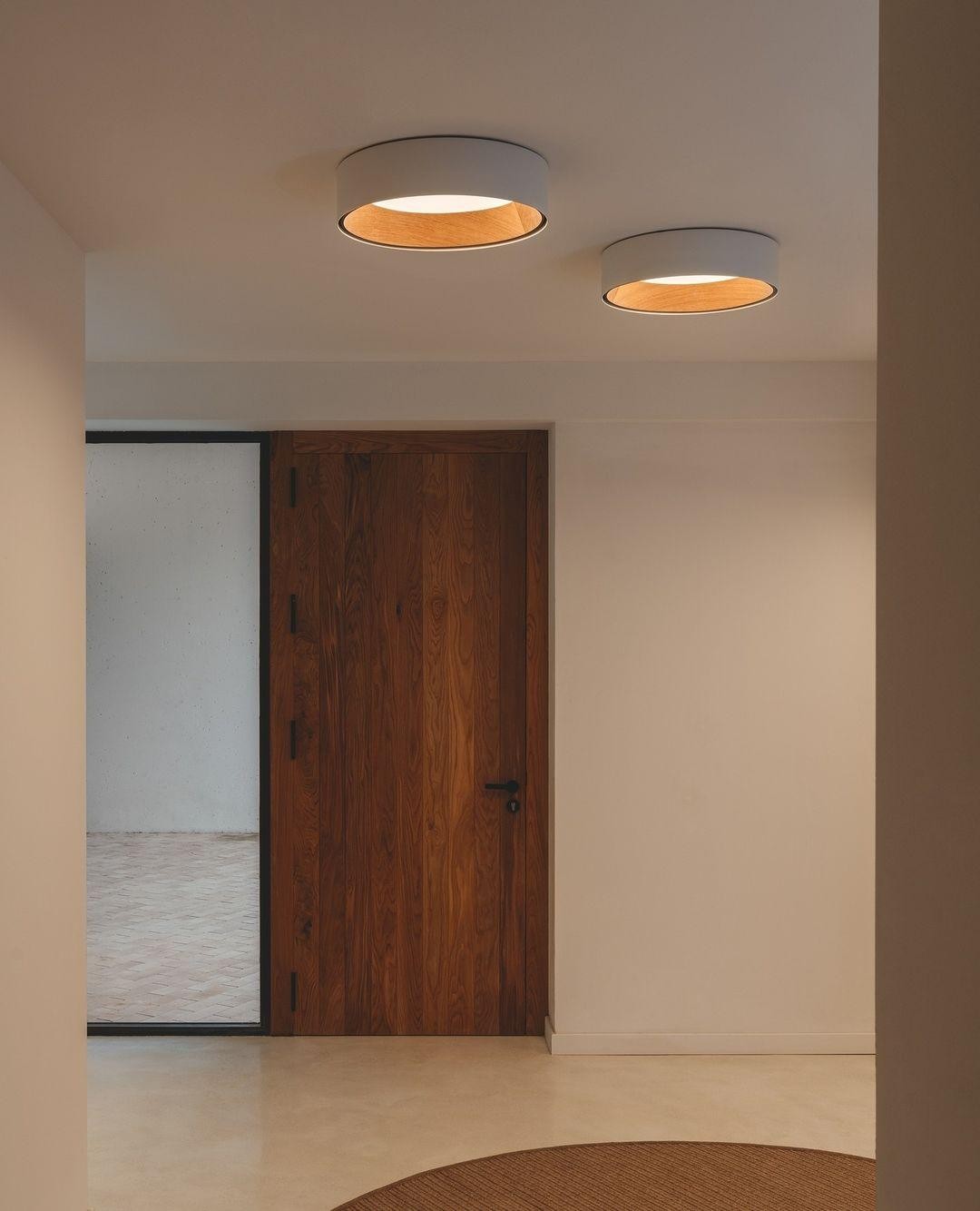 Japanese Minimalist Creative Wood Grain Round LED Ceiling Lamp K647