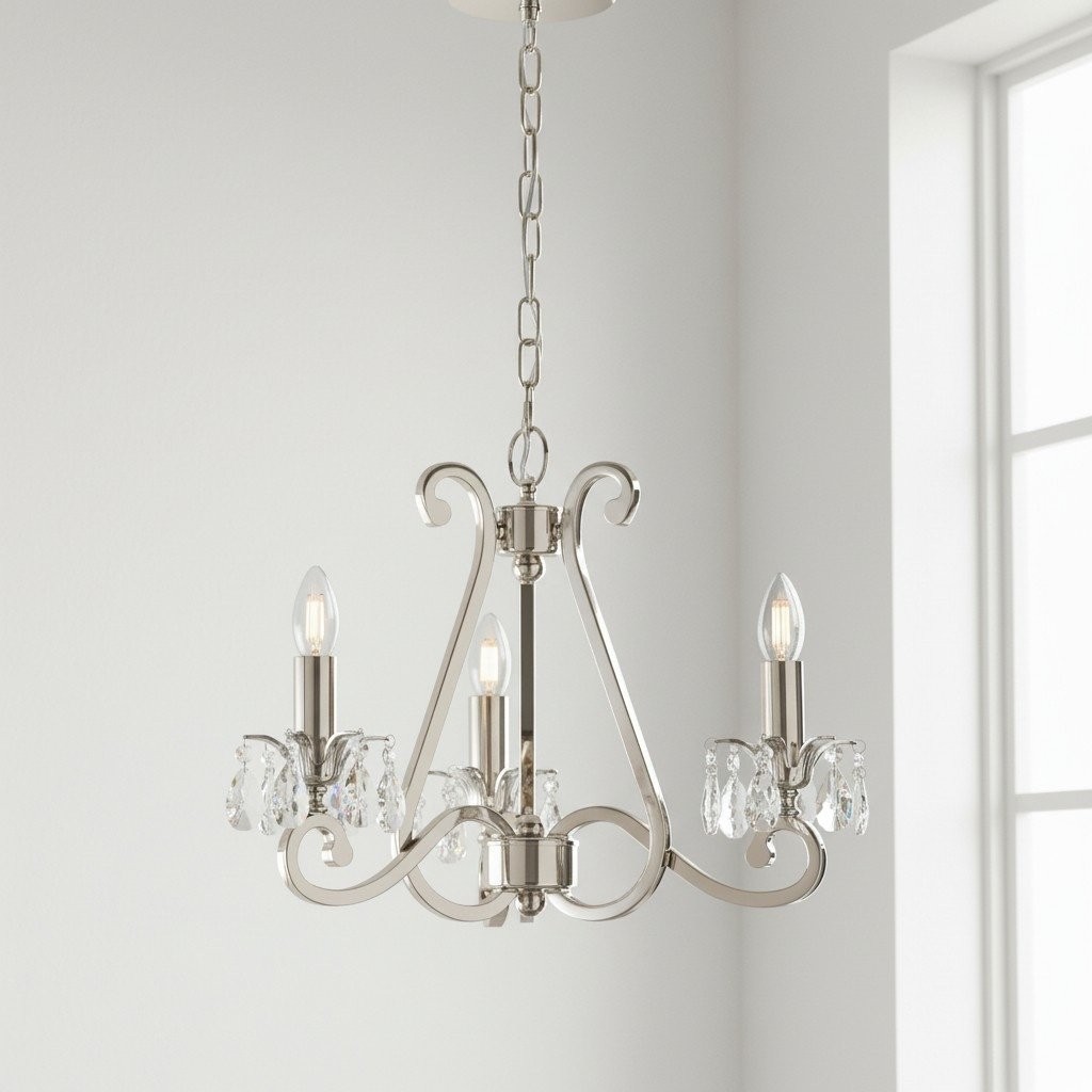 Talonis Crystal Chandelier - Traditional Candle-Style Brass and Nickel for Living Room and Dining Room K1930