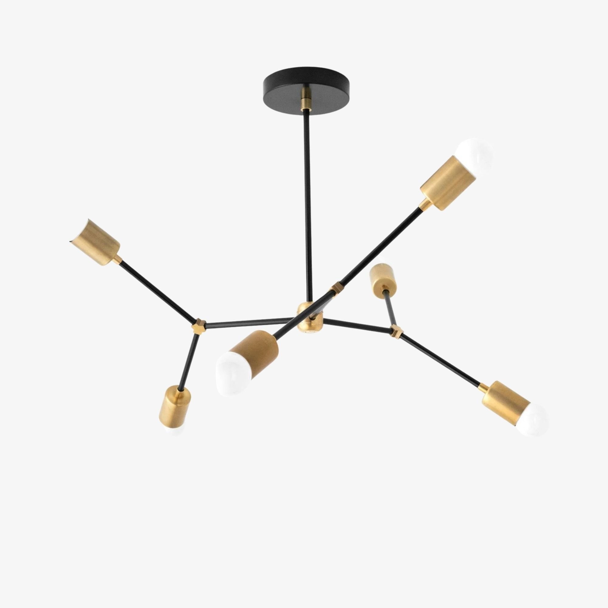 Mobilux Line Modern Geometric Chandelier - Brass Ceiling Light Fixture K1438