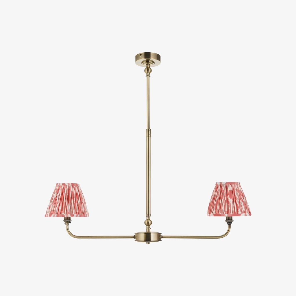 Zevatik Classic Ikat Patterned Fabric Chandelier - Metal Bracket Chandelier K1889
