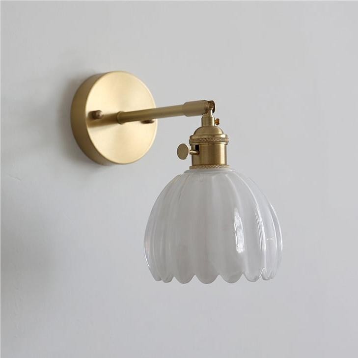 Antique Brass Tulip Glass Wall Light K122