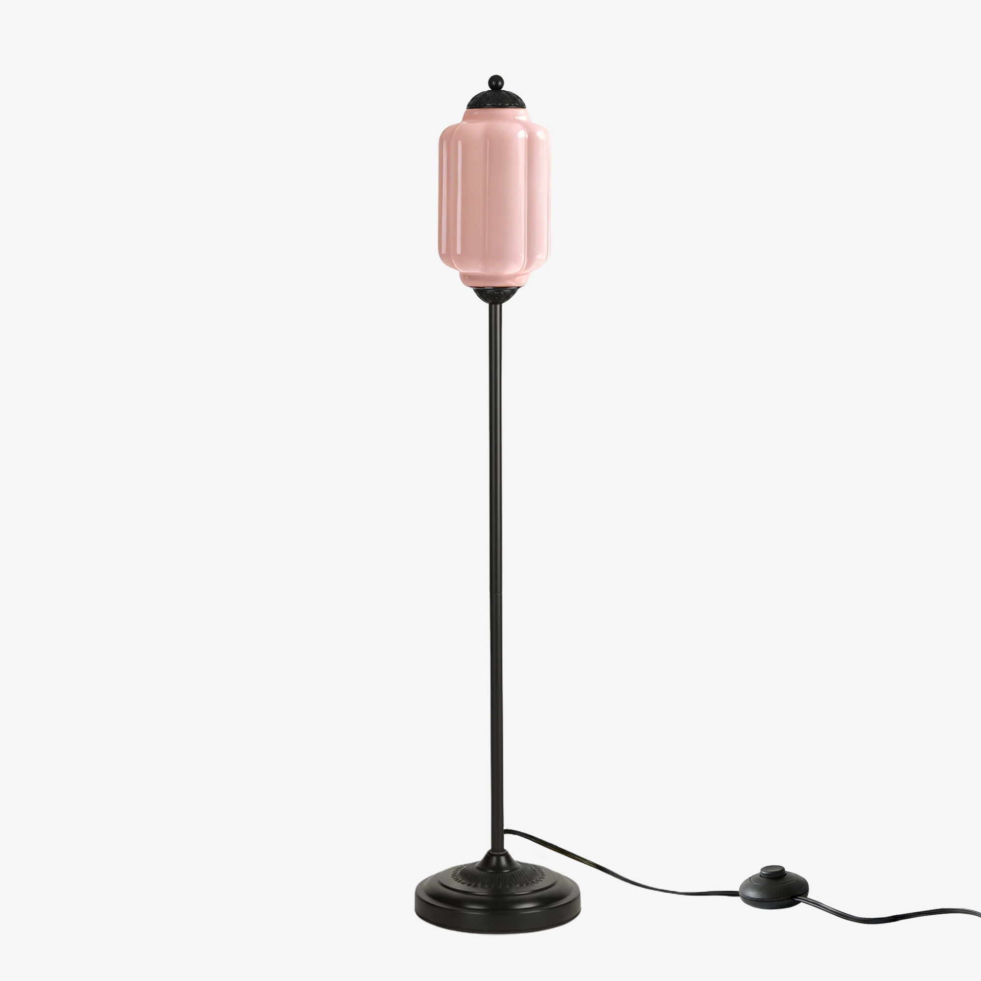 Eloise Handcrafted Retro Glass Floor Lamp - Lantern Form Floor Light for Reading Corners K2345