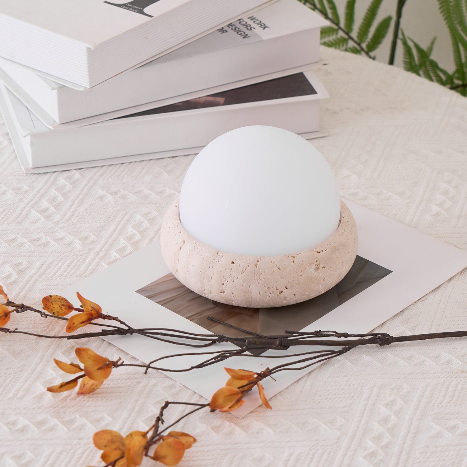 Modern Travertine Cute Mini Orb Table Lamp K853