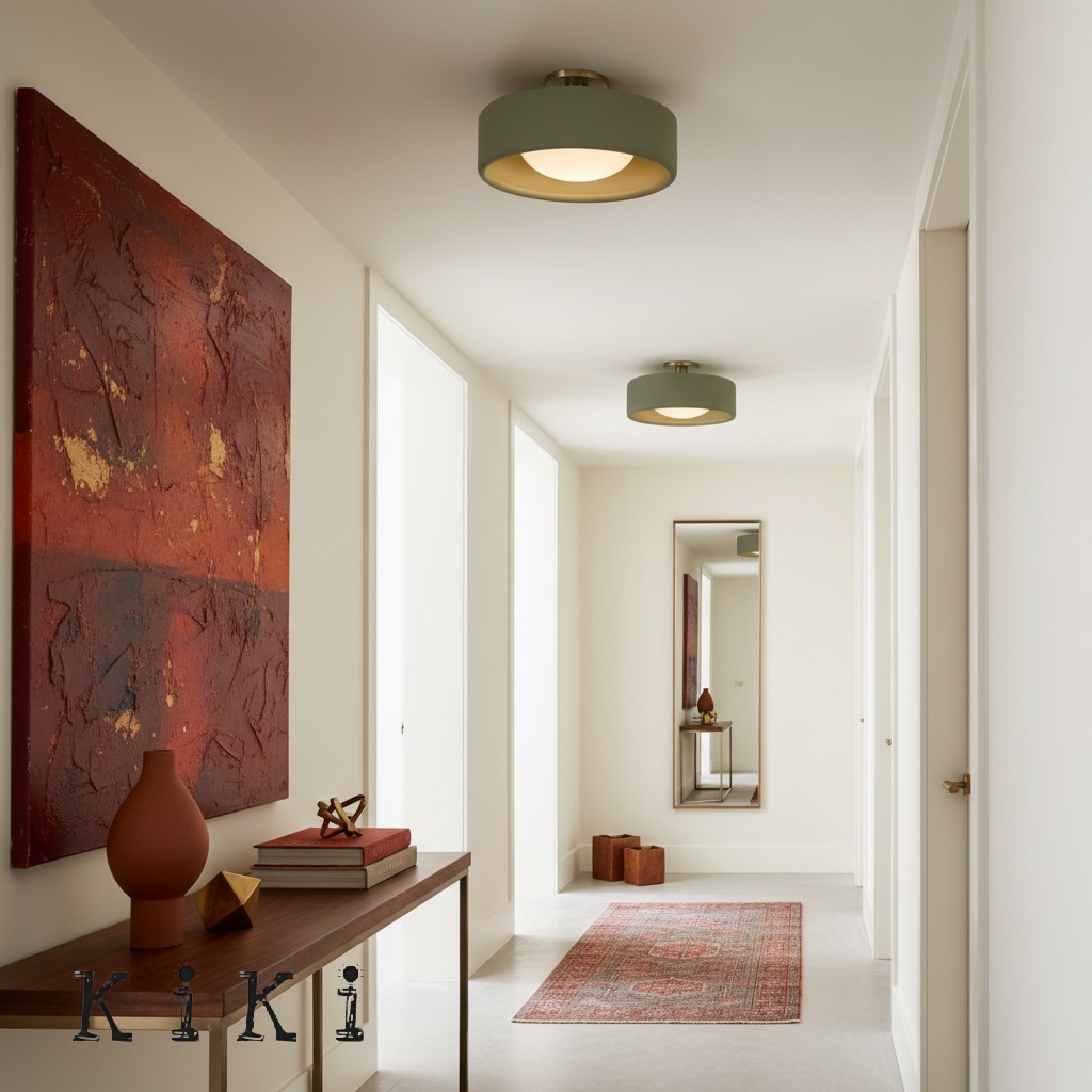 Cerova Modern Porcelain Flush Mount Ceiling Light– Elegant Ivory Shade K1373