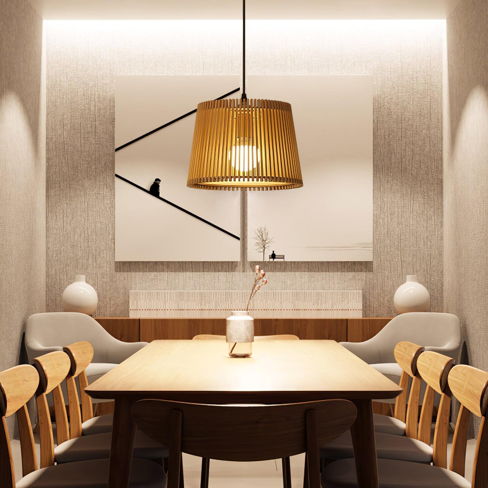 Wooden Log Color Cage Pendant Light K654
