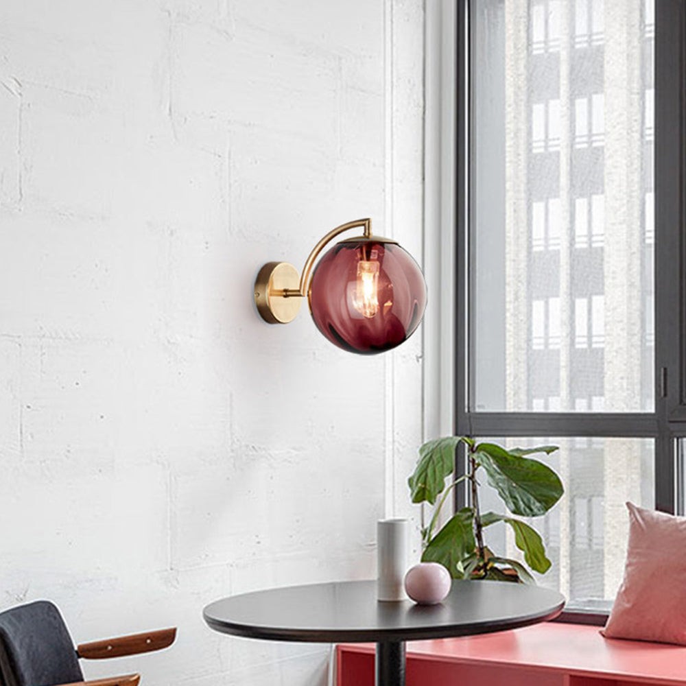 Modern Glass Multi-Color Spherical Gold Lamp Pole Wall Lamp K518