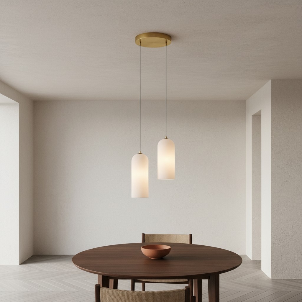 Alabresca Mid Century Alabaster Pendant Light - Multi Heads Hanging Lamp for Kitchen Island K2317