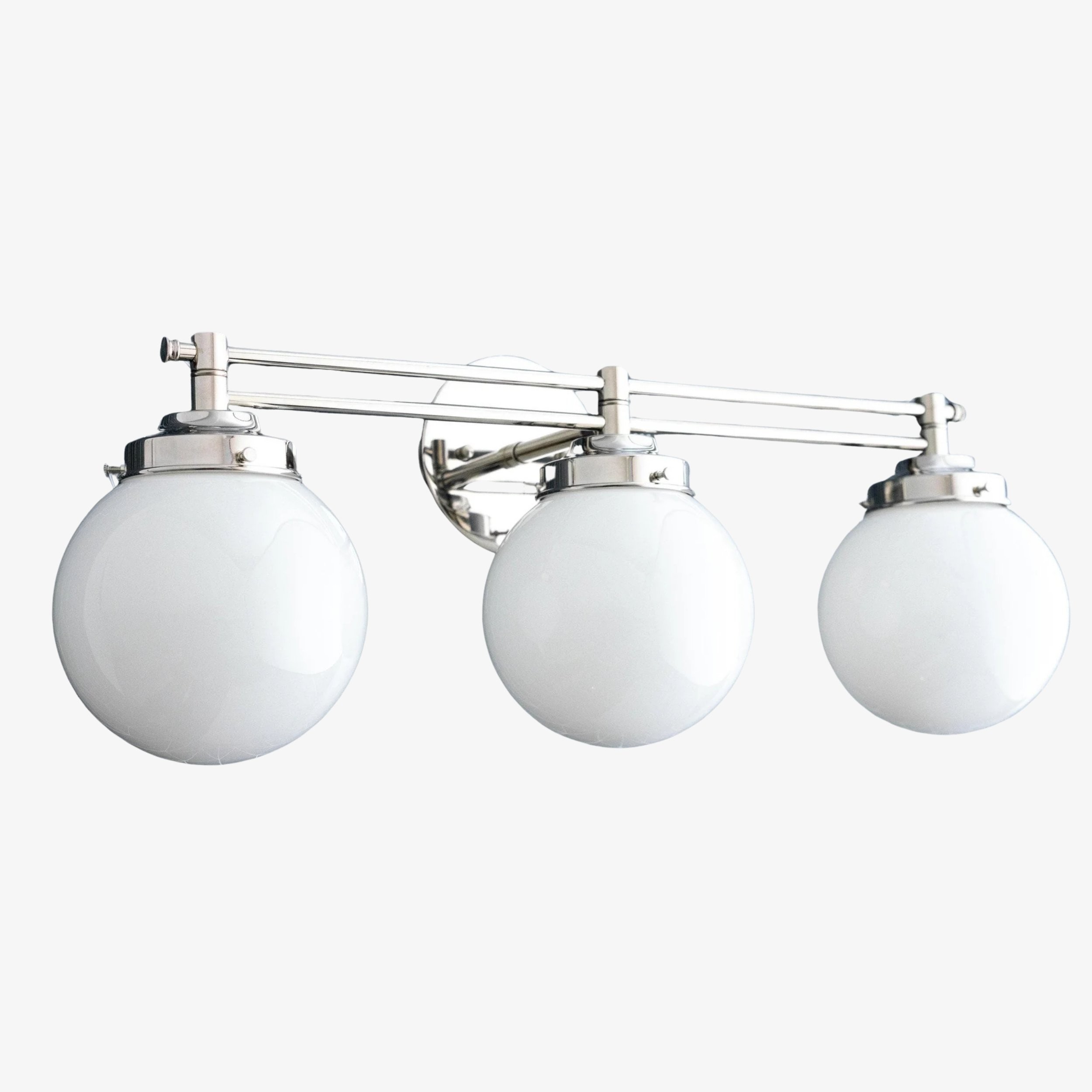 Glorica Glass Contemporary Vanity Light - 3 Light Globe Bathroom Fixture Opal Glass K1515