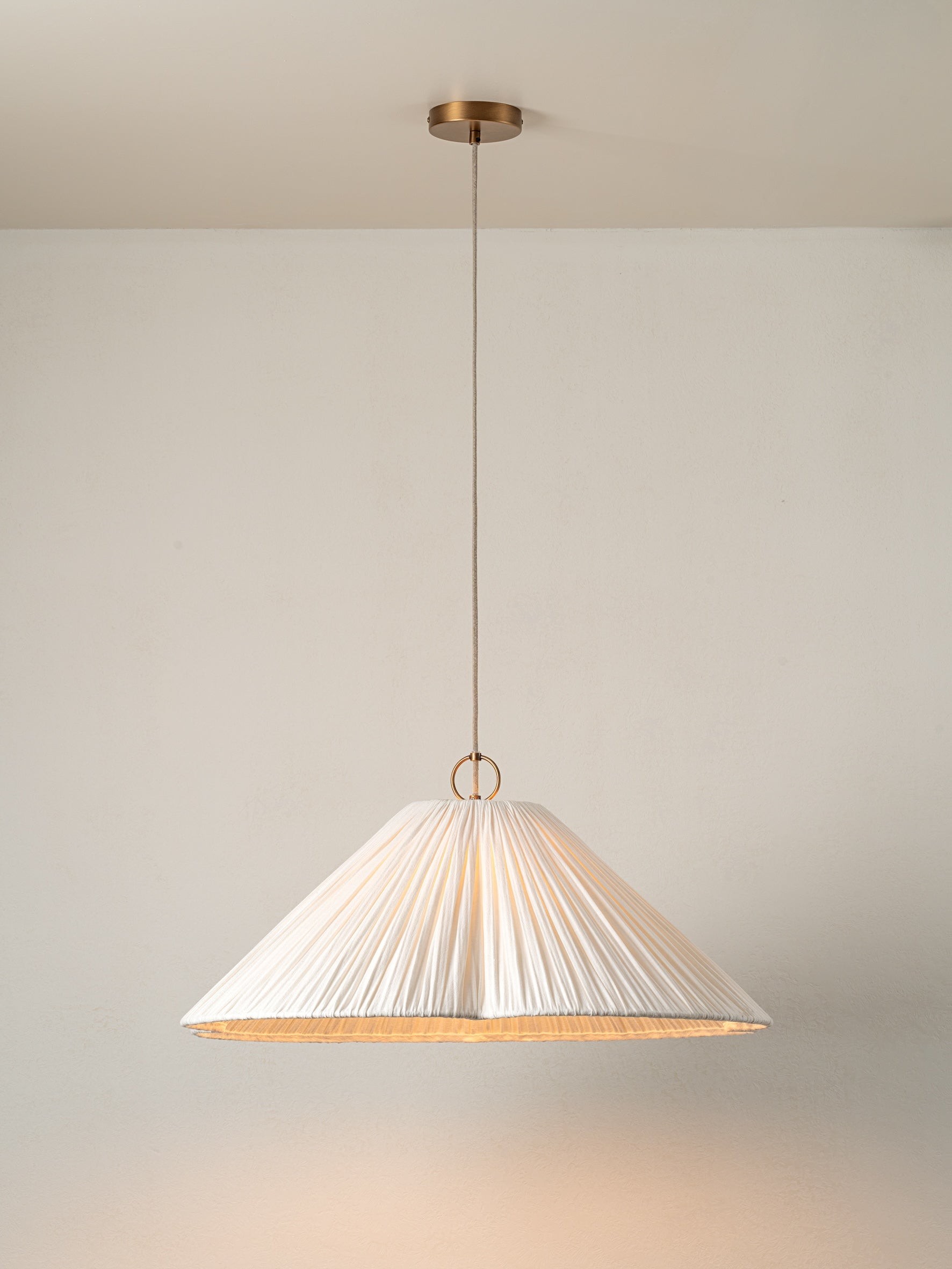 Blossine Oversized Linen Texture Pendant Light - Boho Style Hanging Lamp for Dining Room K1571