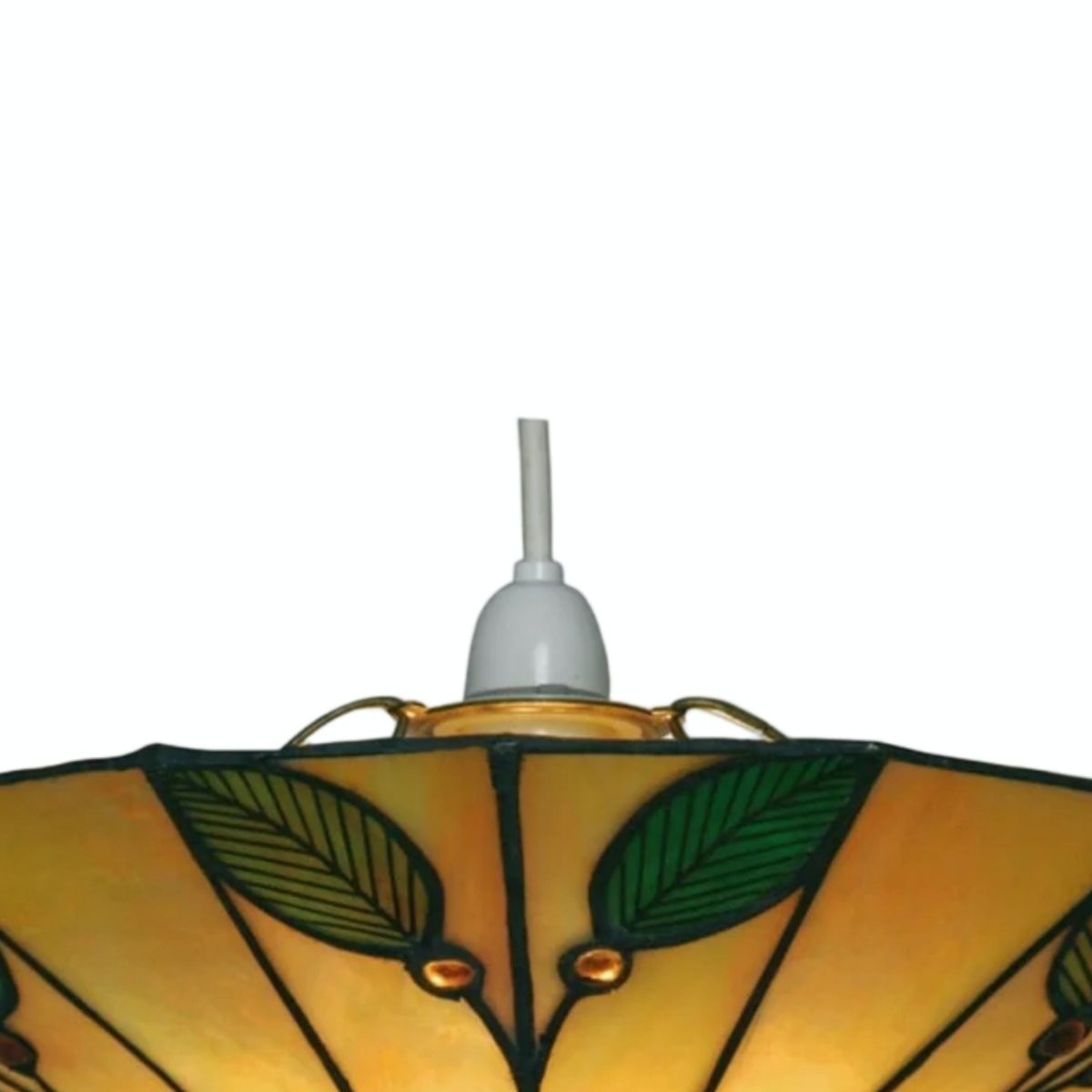 TF Harken Tiffany Geometric Leaf Pendant Lamp - Classic Accent Lighting for Bedroom K1795