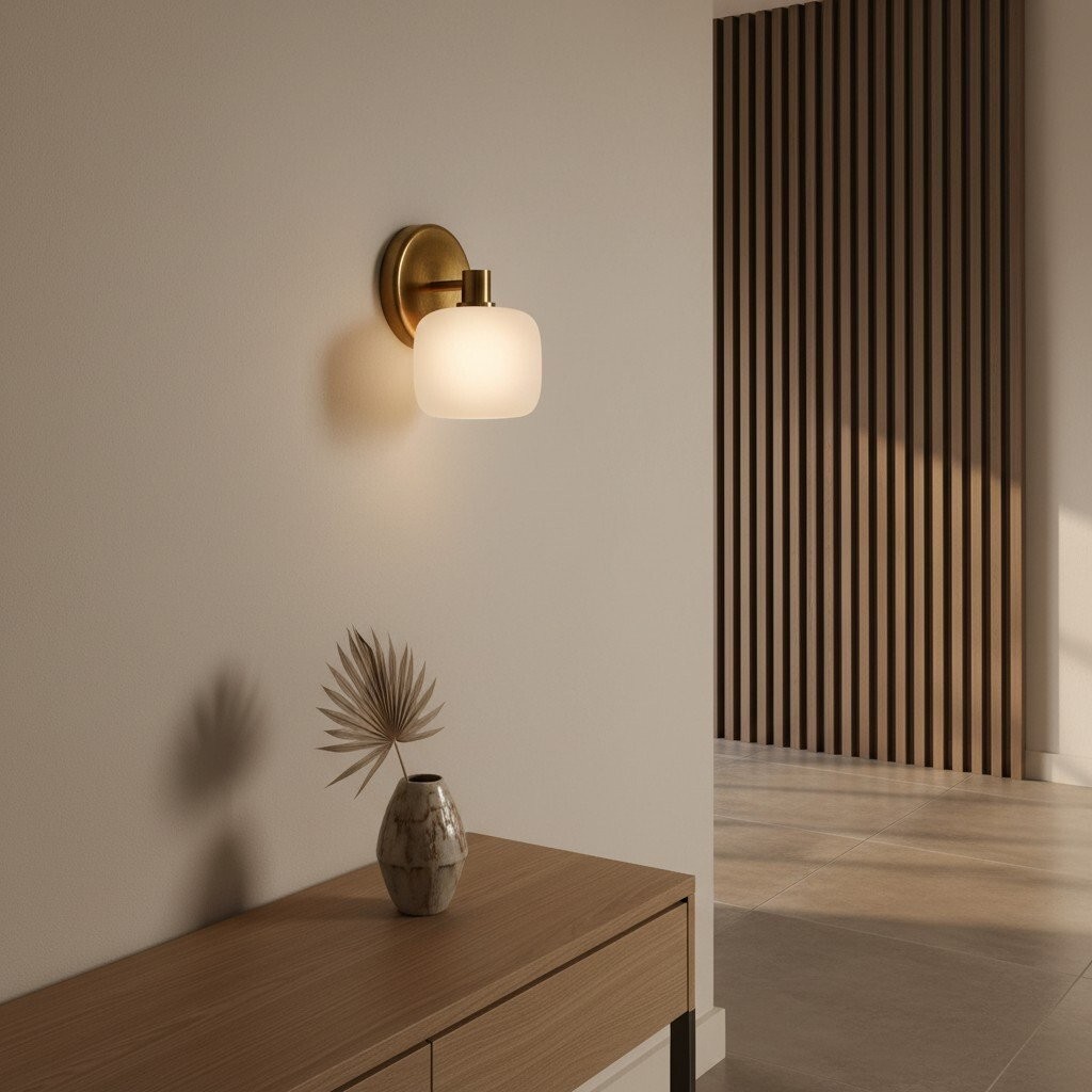 Lirra Modern Frosted Glass Wall Sconce - Minimalist Vanity Lighting for Bathroom K1714