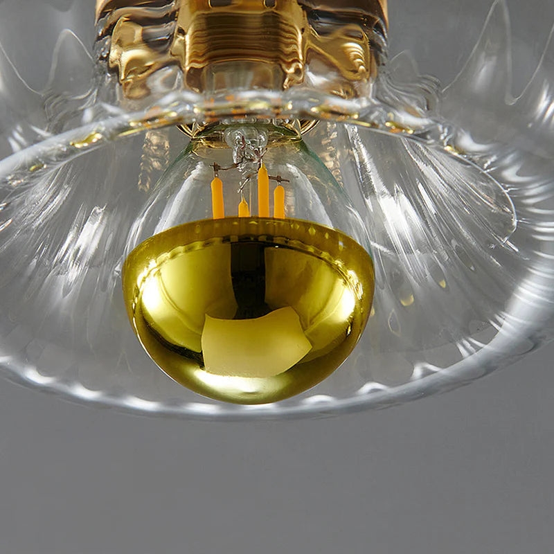 Clara Rays Contemporary Brass Glass Ceiling Light D951