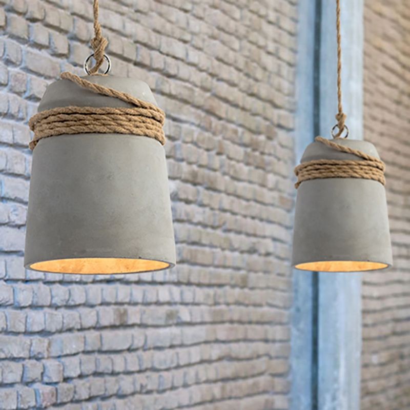 Nordic Cement Hemp Rope Pendant Lamp K888