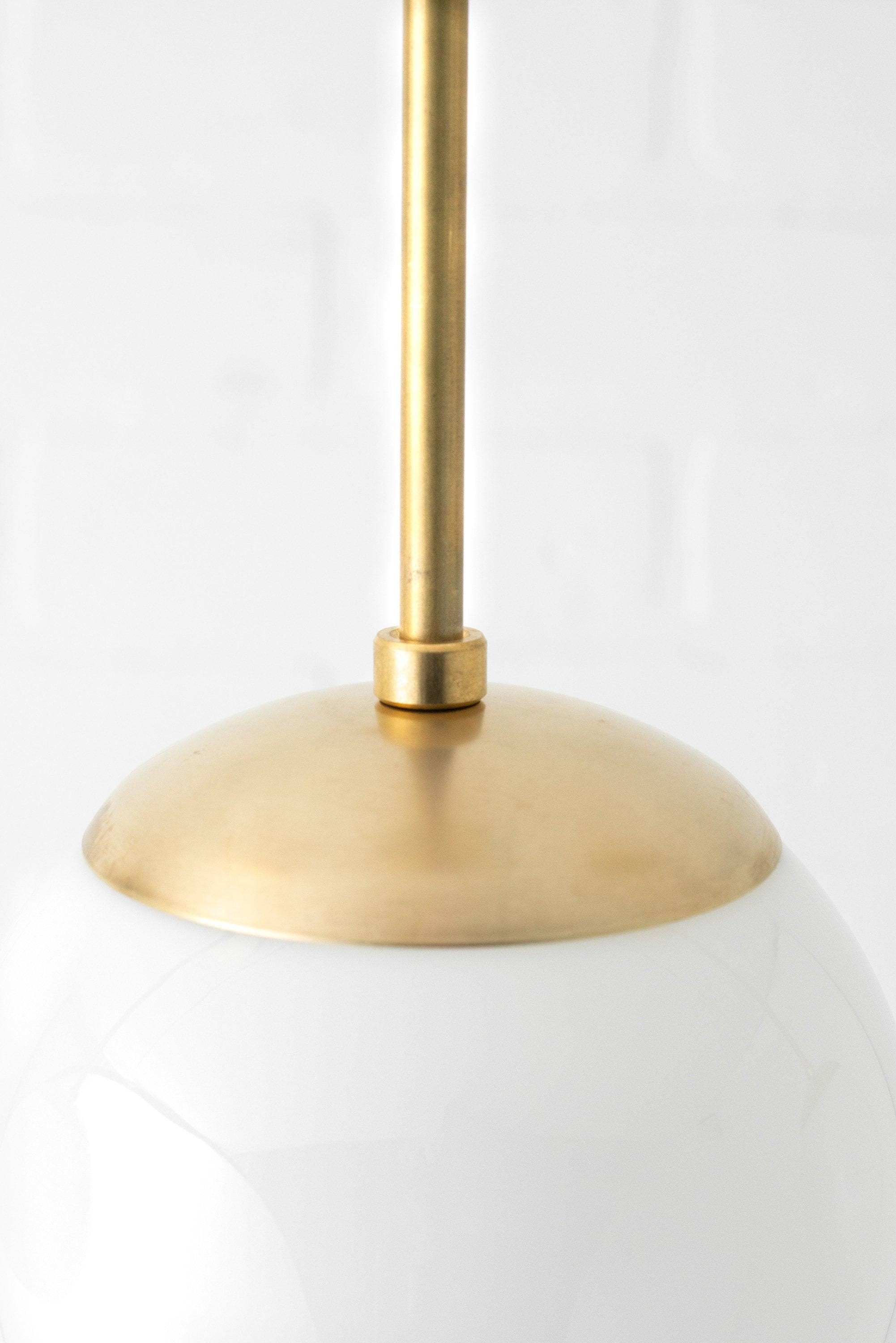 Glorica Glass White Globe Pendant Light - Mid Century Modern Glass Hanging Fixture K1450