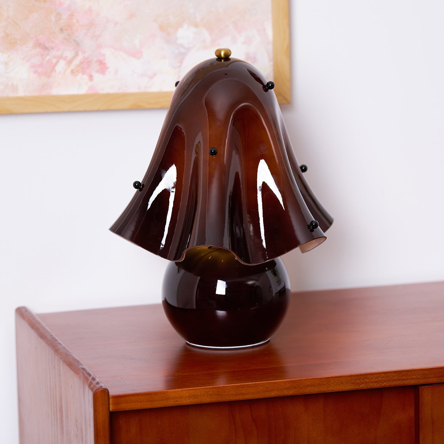 Bellina Bell Flower Table Lamp – Sculptural Glass Vera Style For Side Table Lamp K1135