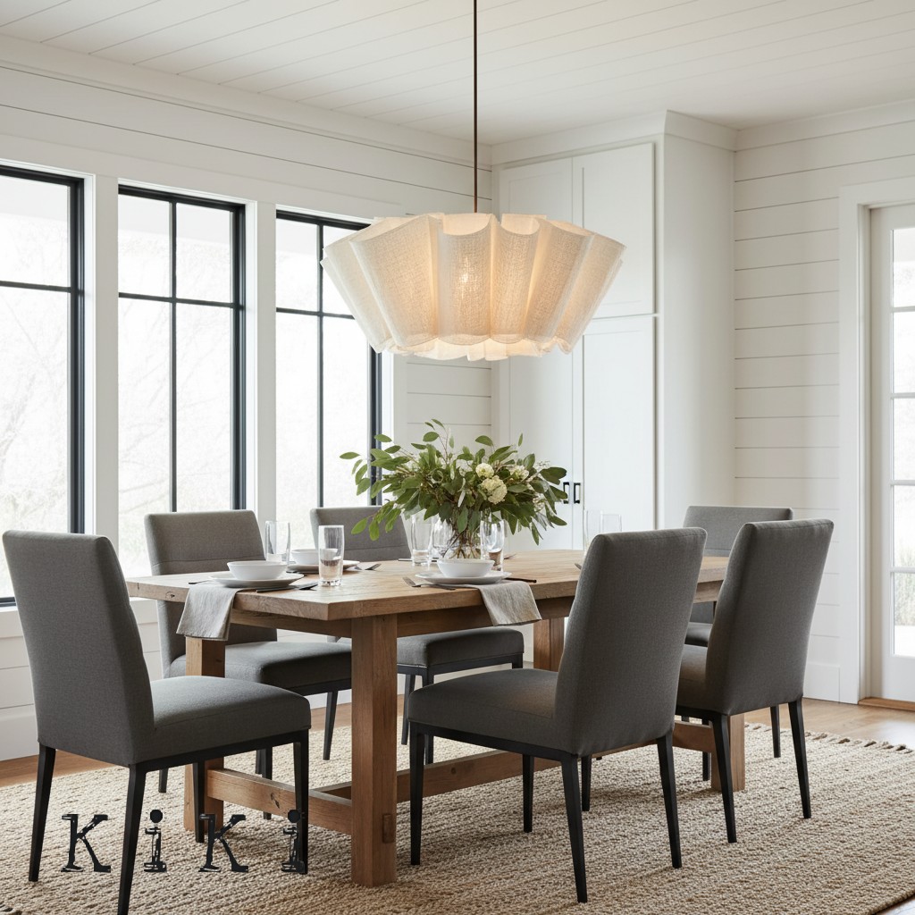 Handcrafted Fabric Shade Pendant Light – Minimalist Design for Home Interiors K1244