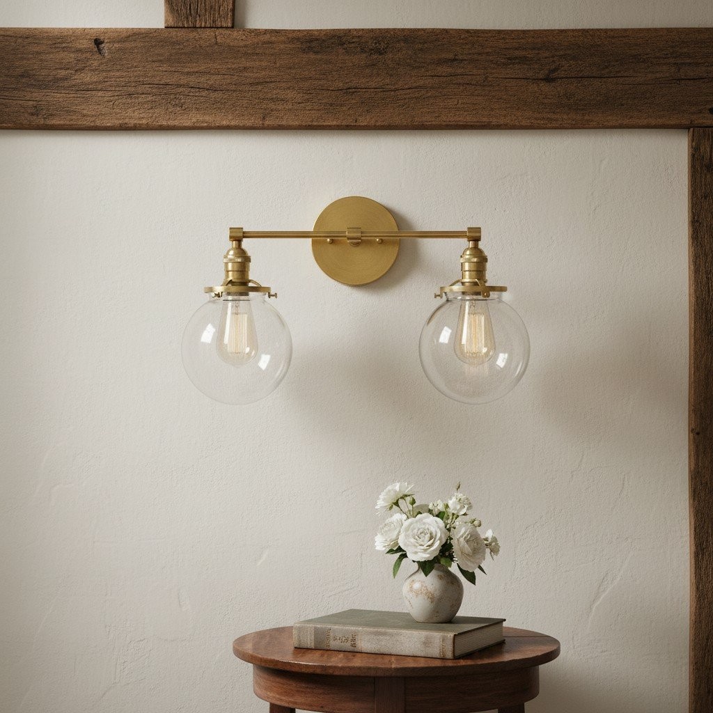 Lumio Globe Glass Globe Vanity Light - Modern Two Light Bathroom Sconce K1432