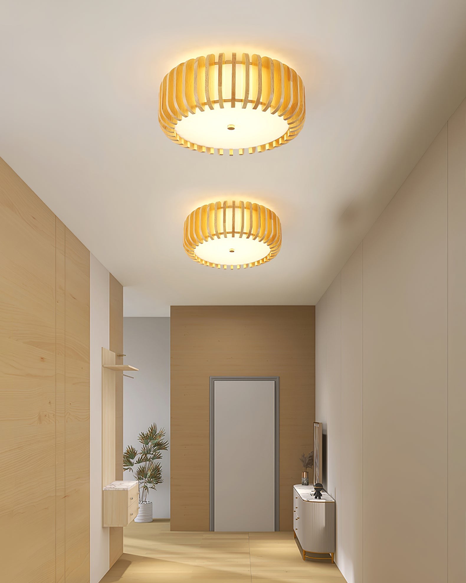 Wooden Drum Ceiling Lamp K1098