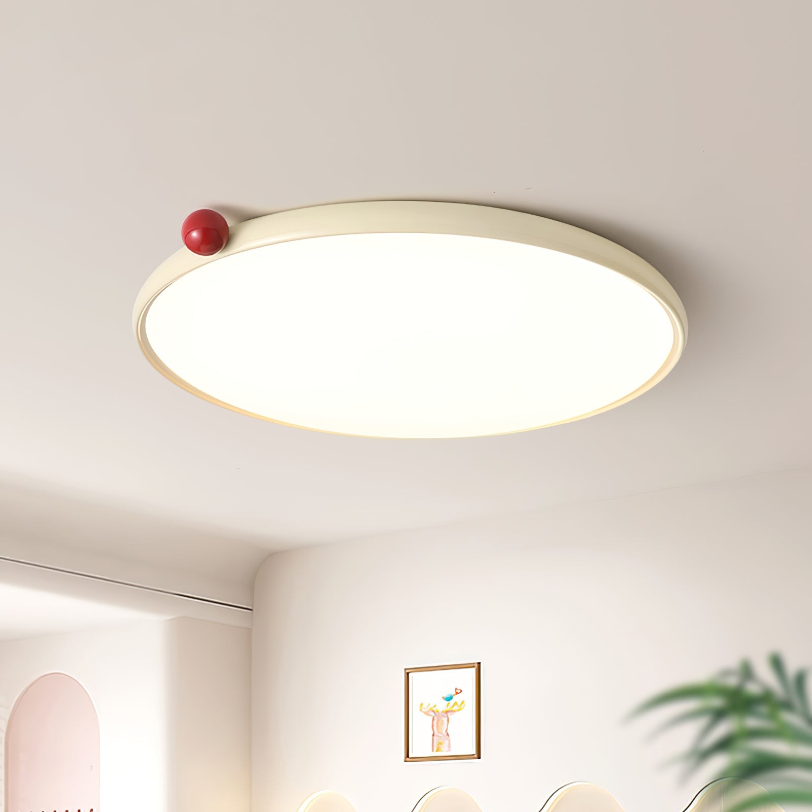 Minimalist Disc Cream Style Ultra-thin Ceiling Lamp K462