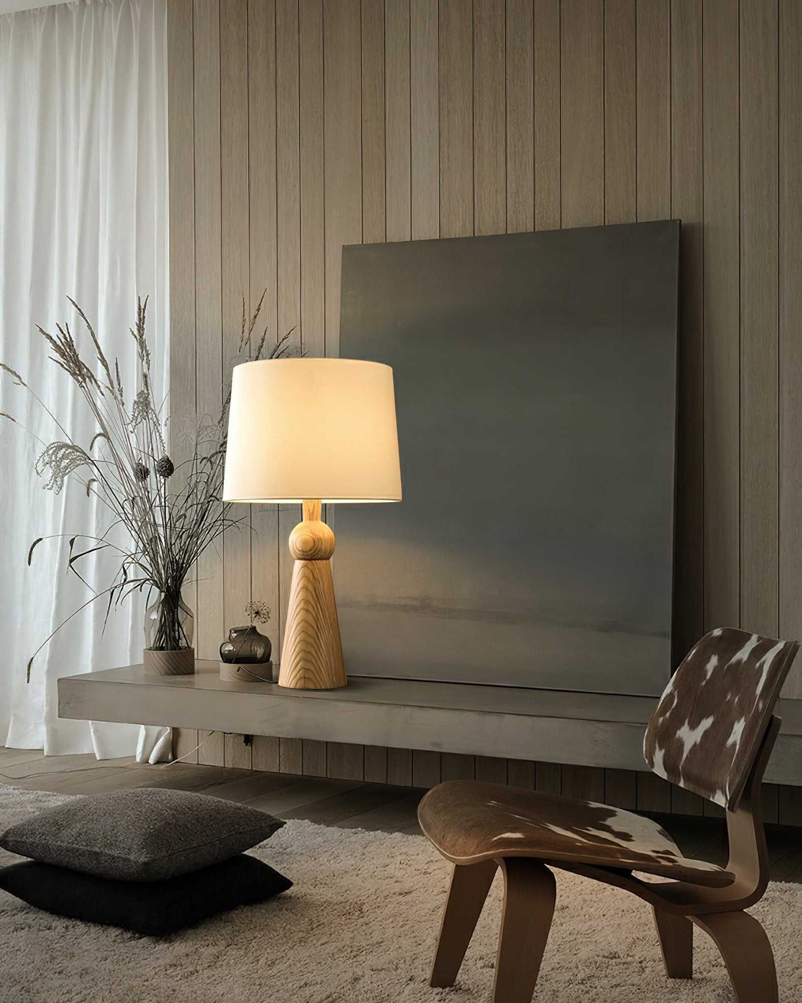 Nordic Retro Solid Wood Fabric Table Lamp K256