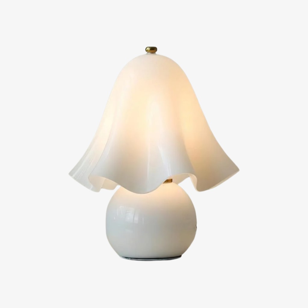Bellina Bell Flower Table Lamp – Sculptural Glass Vera Style For Side Table Lamp K1135