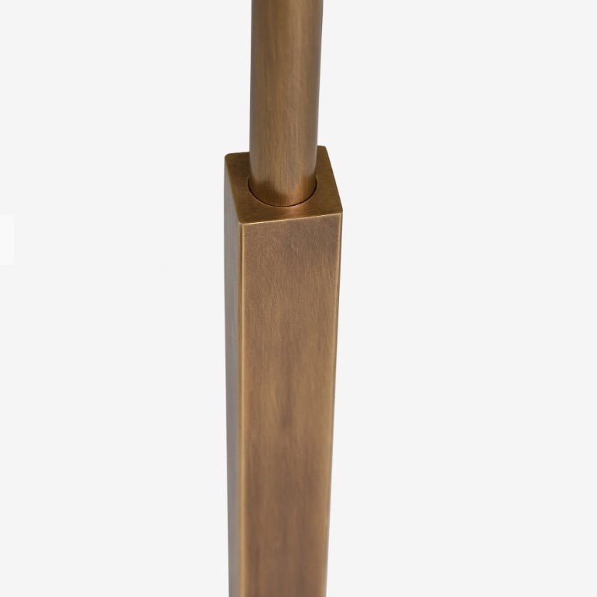 Vellaro Brass Floor Lamp with Fabric Shade - Modern Standing Light for Living Room or Bedroom K1642