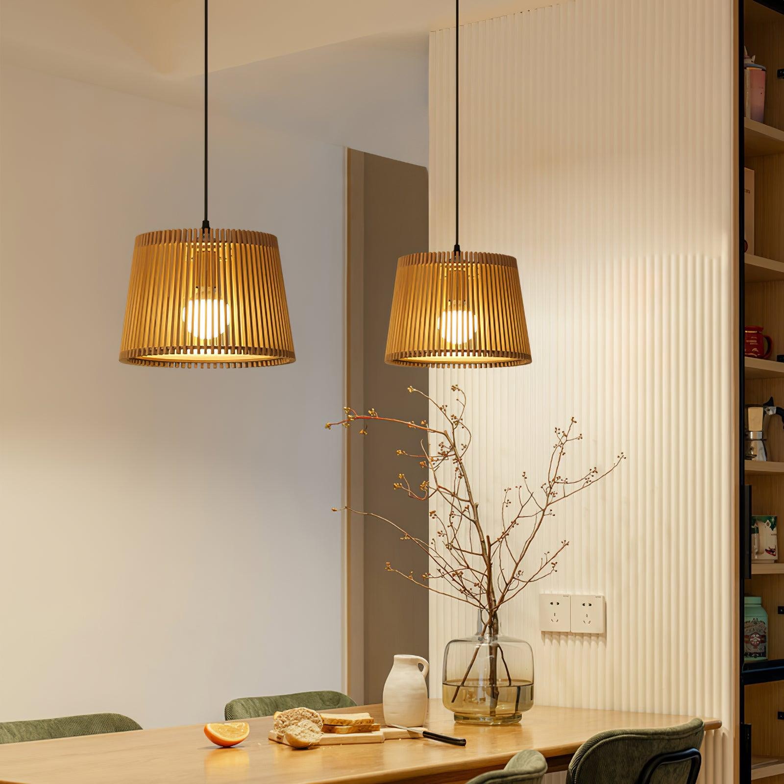 Wooden Log Color Cage Pendant Light K654