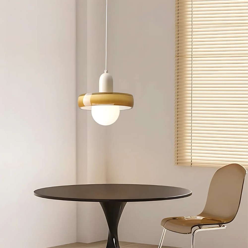 Modern Coloured Glass Disc Orb Pendant Light K926