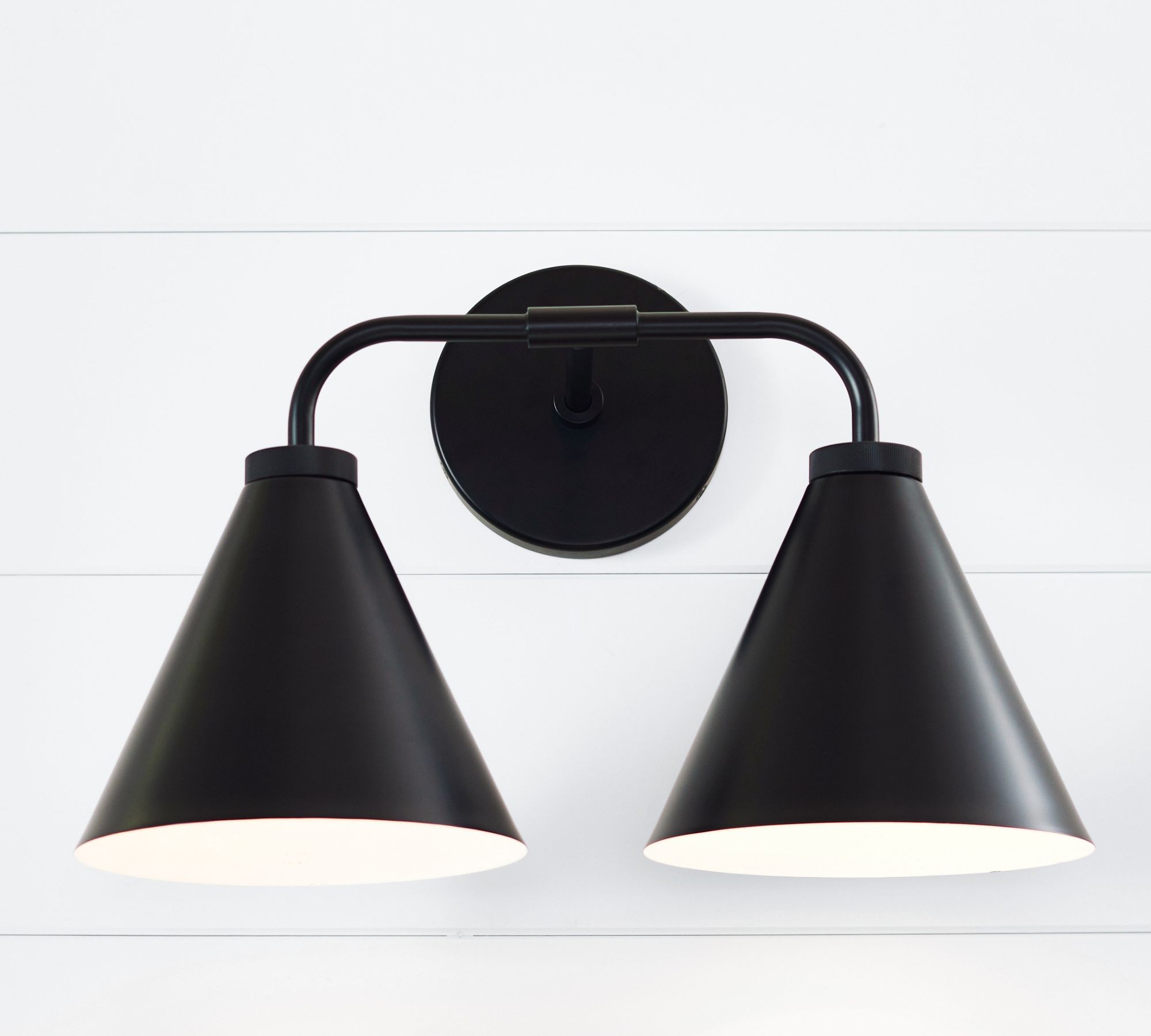Korvi Iron Tapered Sconce Light - Wall Fixture in Black or Brass K1209