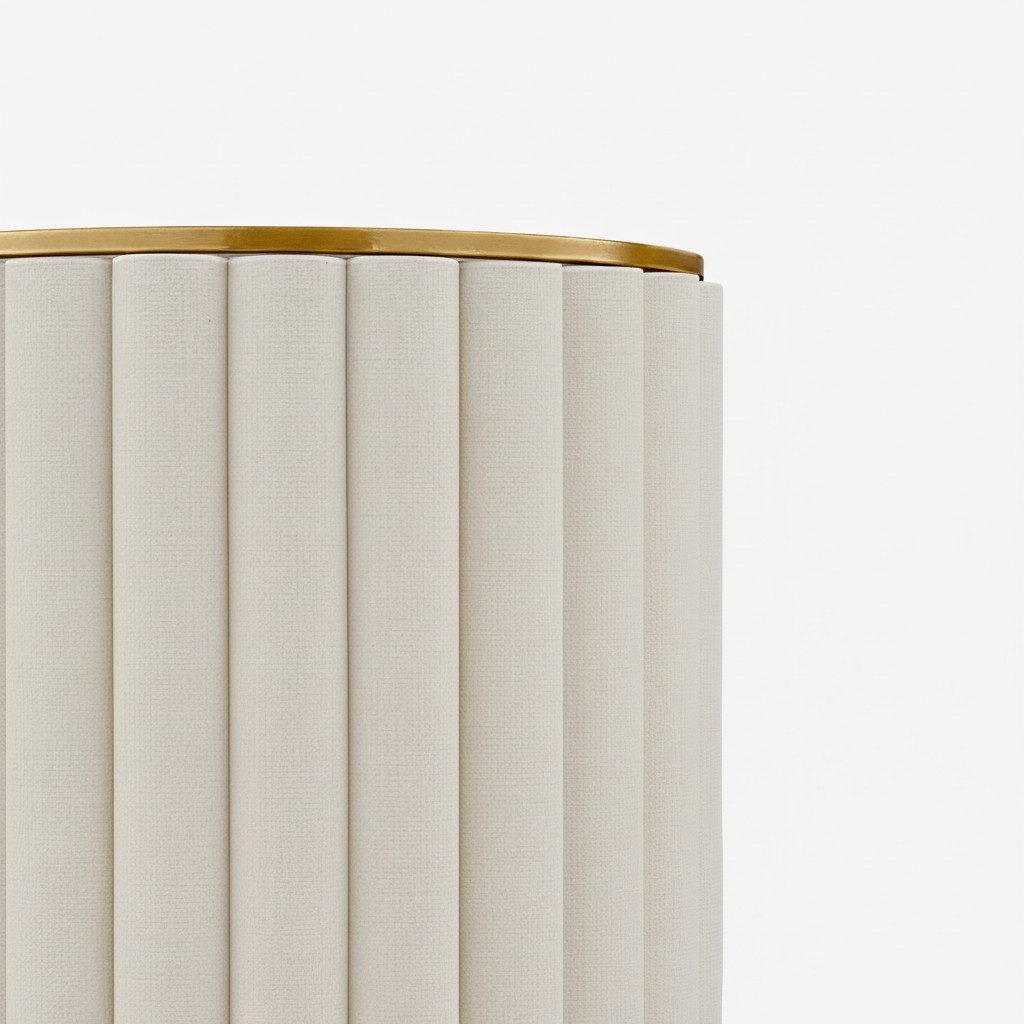 Duova Scalloped Wall Lamp - Antique Brass with Linen Fabric Suitable for Living Room and Bedroom K1677
