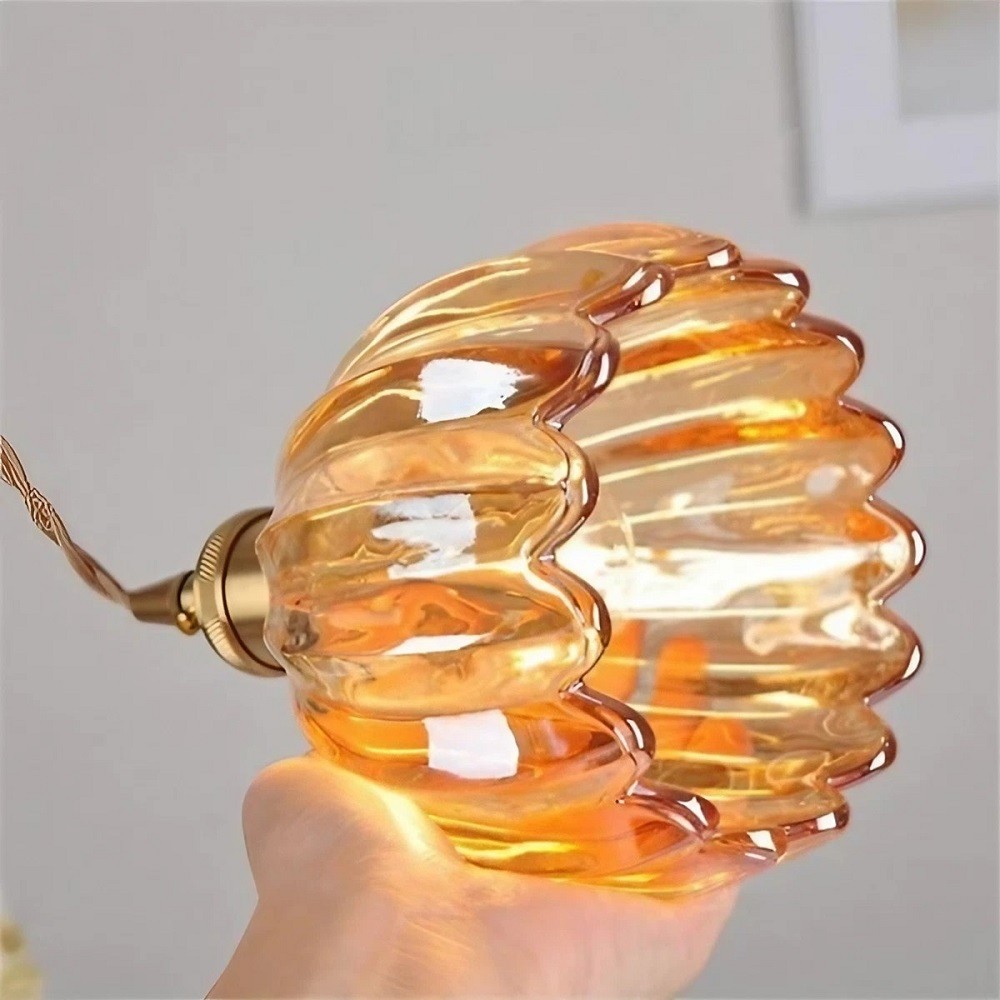 Vintage Glass Flower Pendant Light K18
