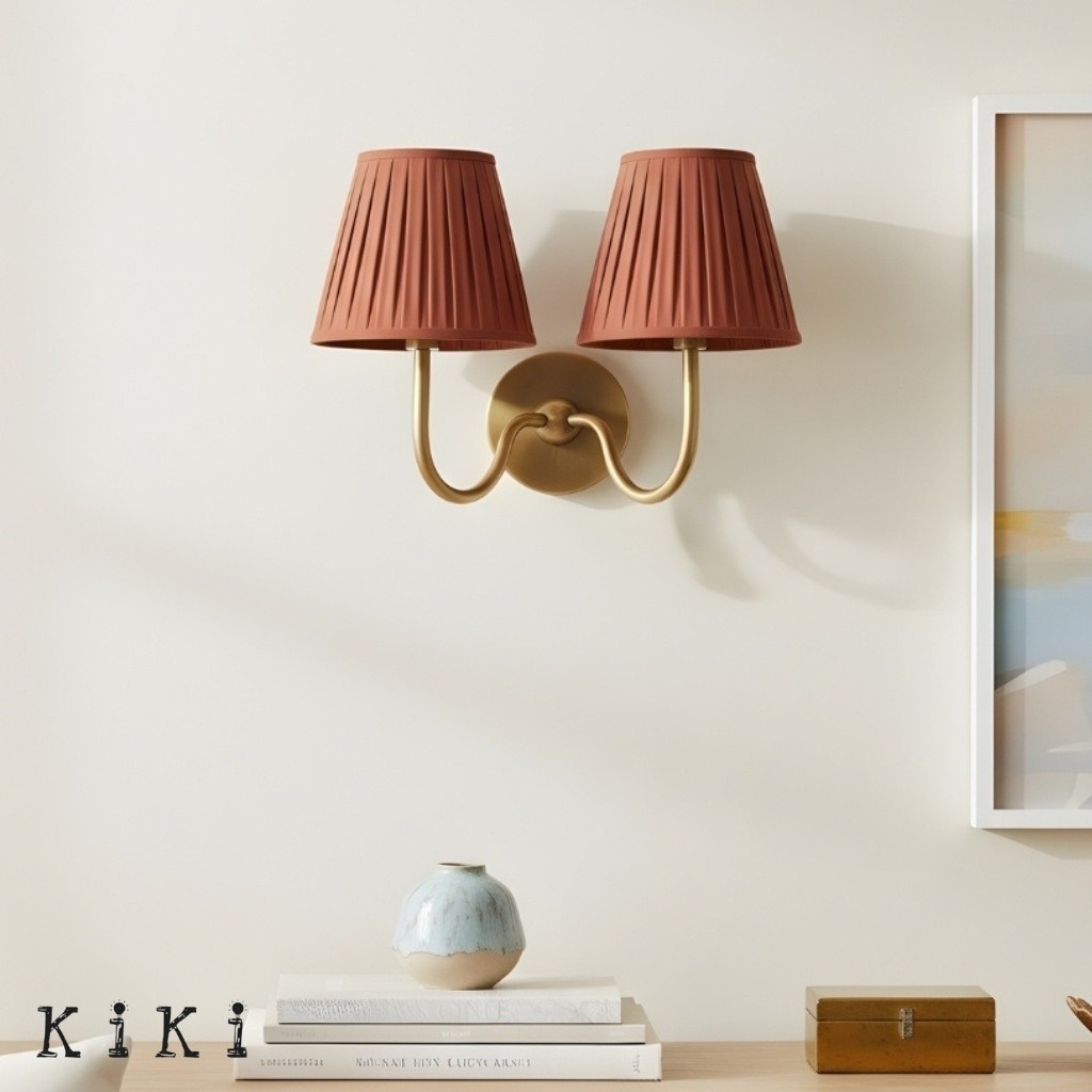 Luvora Pleated Fabric Shade Wall Sconce – Modern Classic Indoor Lighting K1306