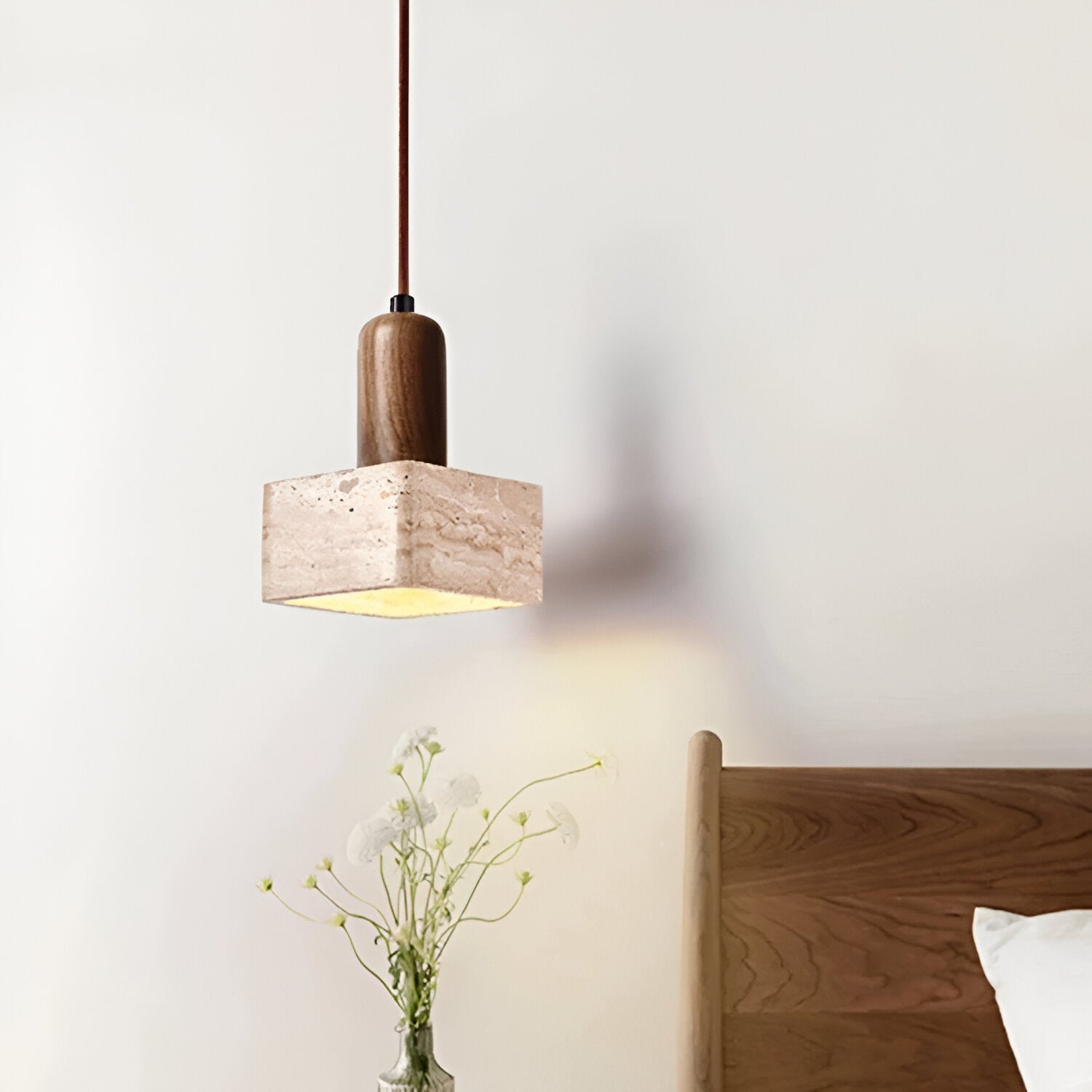Travertine Square Pendant Light D933