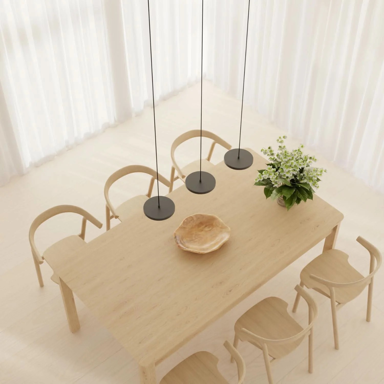 Modern Round Disc Flat Pendant Light - Multi-Light Pendant With LED Light K1555