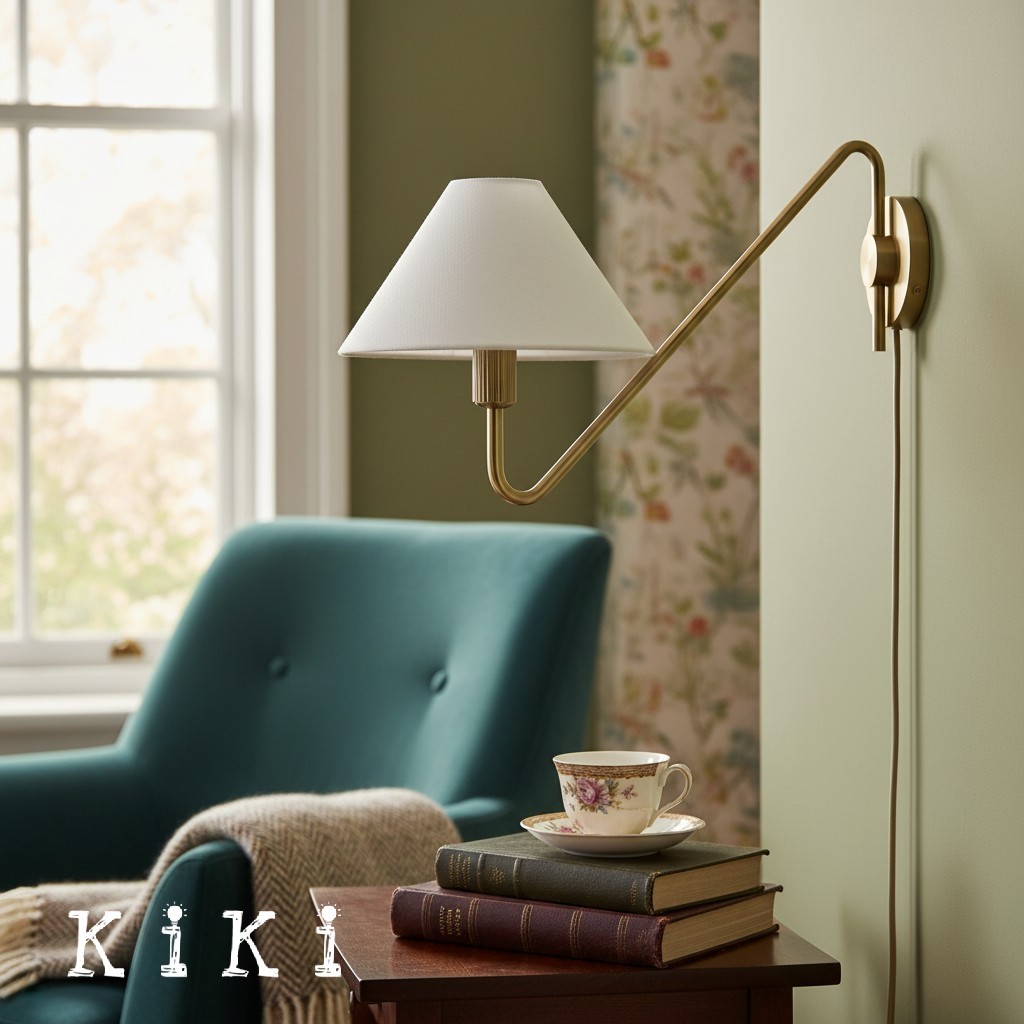 Diora Adjustable Arm Wall Sconce – Elegant Design with Fabric Shade for Ambient Spaces K1252