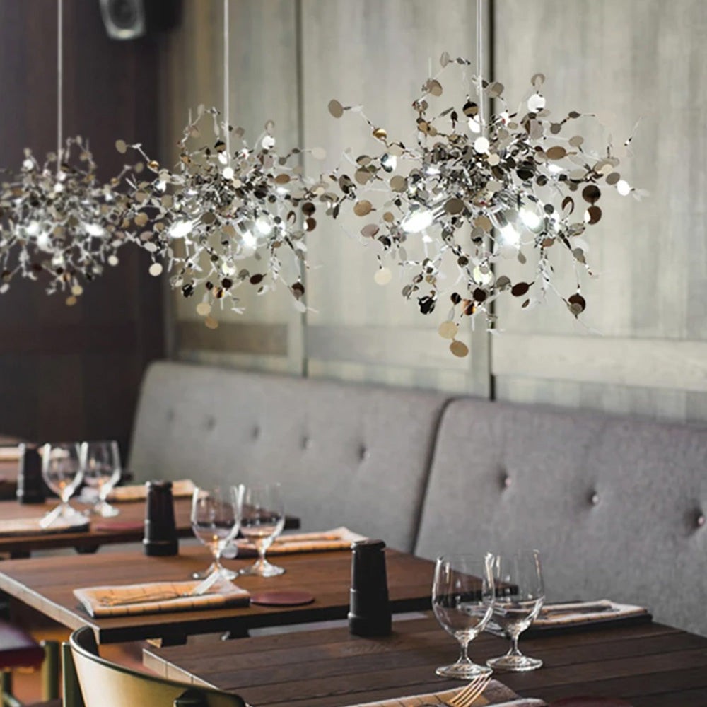 Modern Creative Decorative Leaf Stainless Steel Pendant Light K346
