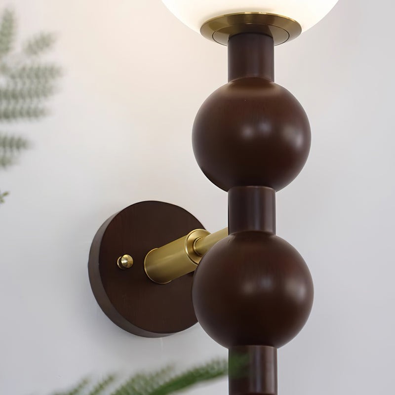 Country French Wooden Gourd Ball Wall Lamp K162