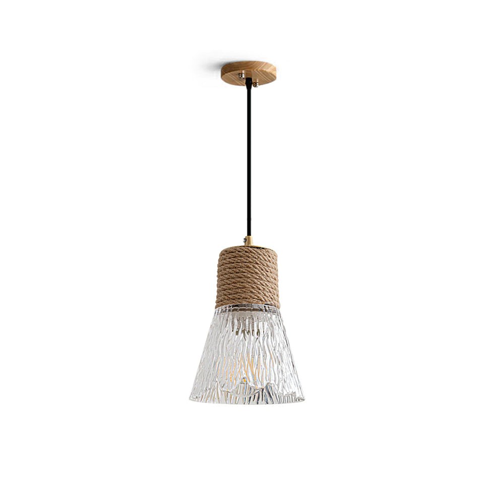 Hemp Rope Glass Pendant Lamp K1031