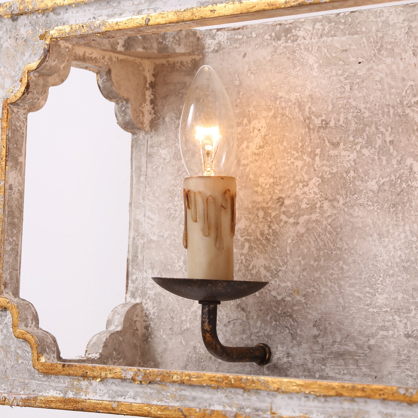Boho Rustic Cube Sconce D630