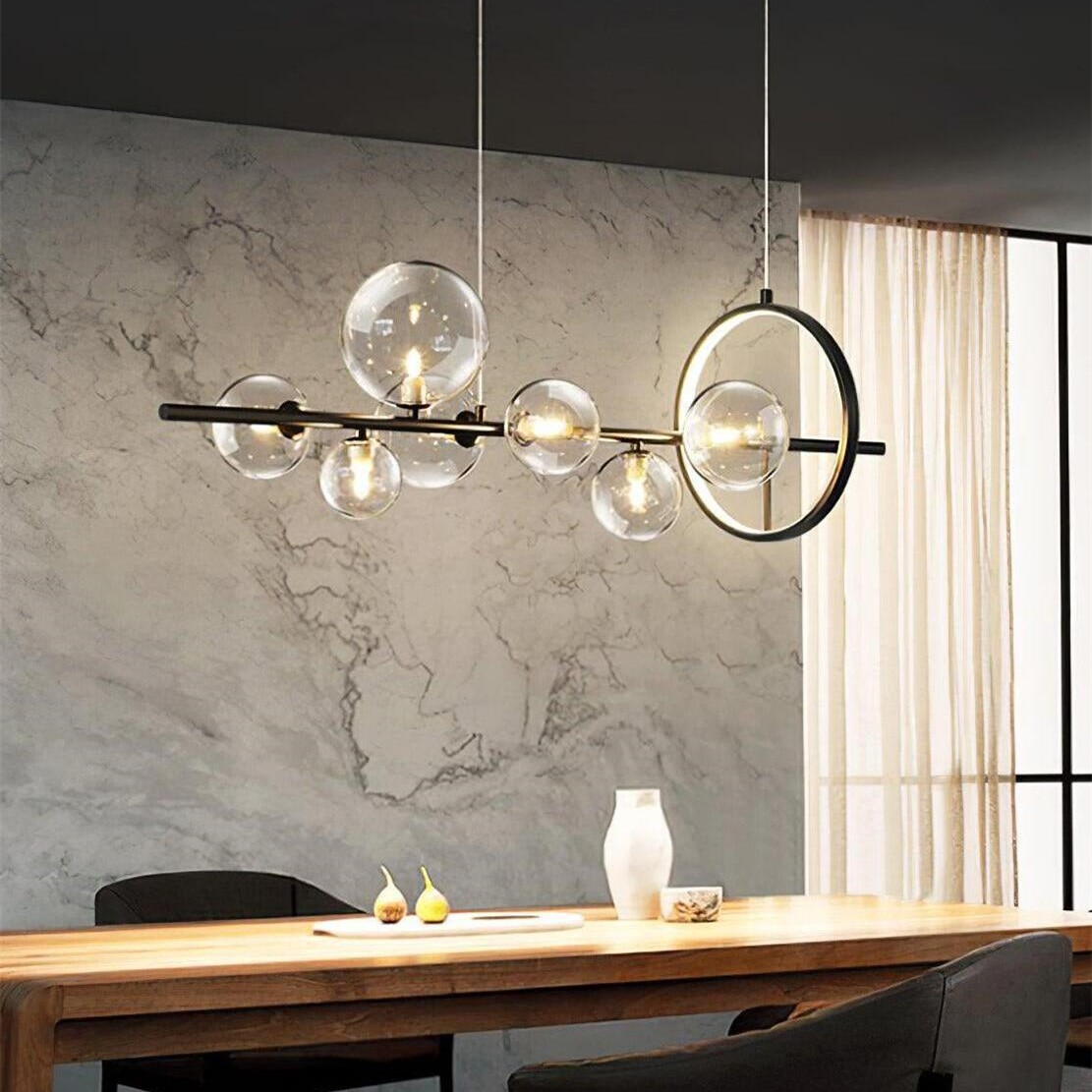 Linear Glass Globe Circle Island Pendant Lamp K124