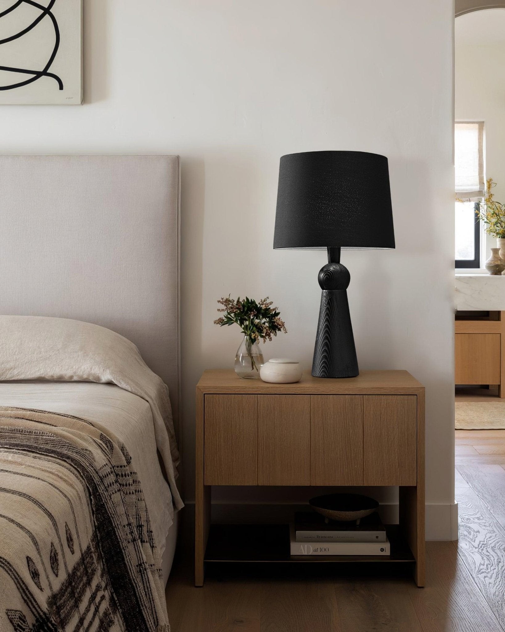 Nordic Retro Solid Wood Fabric Table Lamp K256