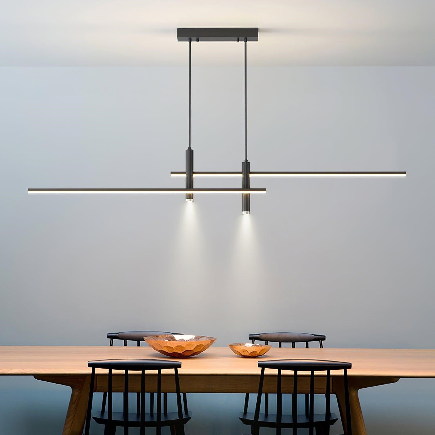 Modern Minimalist Sleek Metal Rod Chandelier K521
