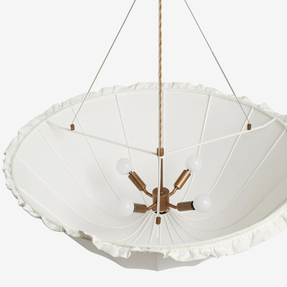 Wickara Woven Parasol Ceiling Light - Modern Flush Mount for Living Room K2050