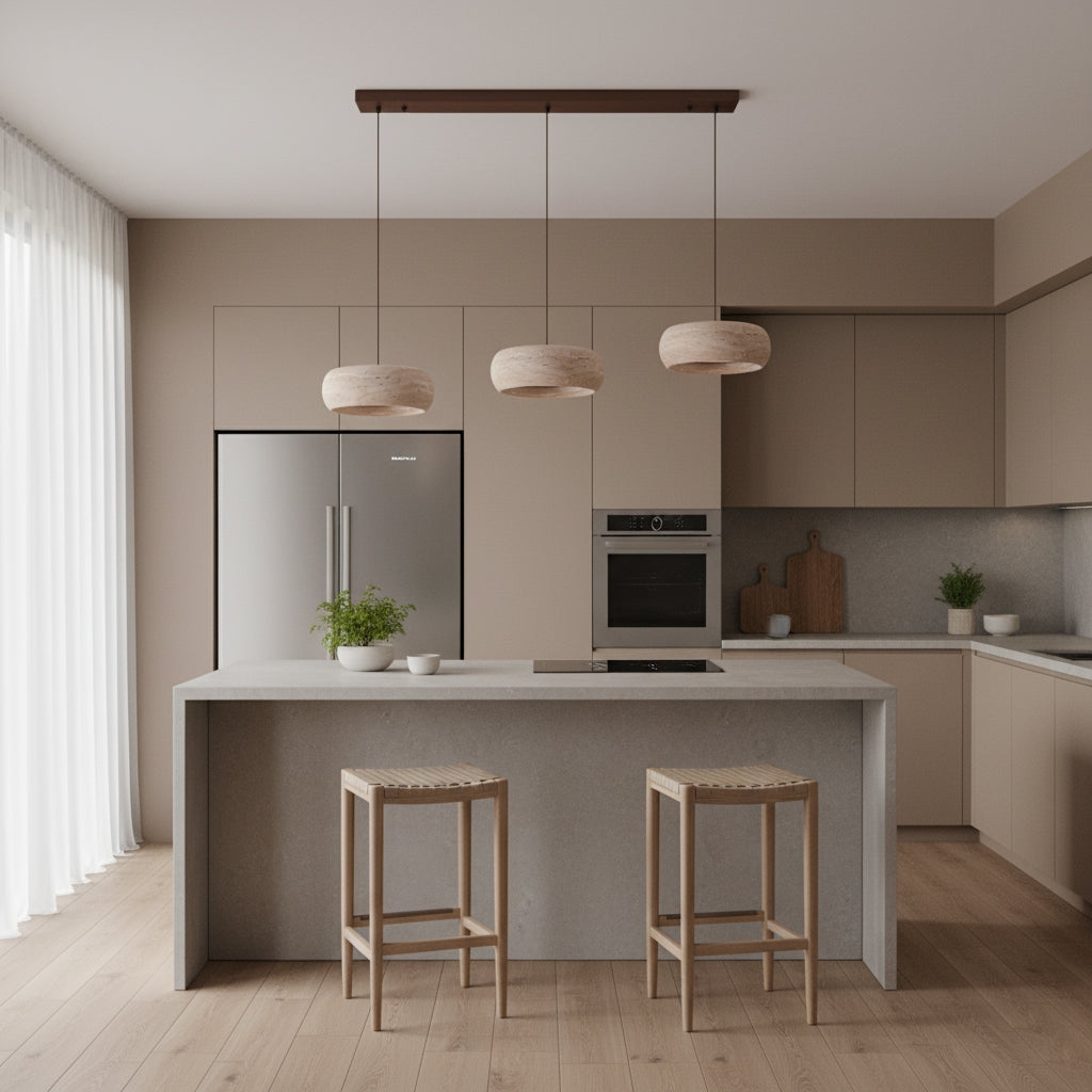 Travertine Drum Pendant Lamp D608