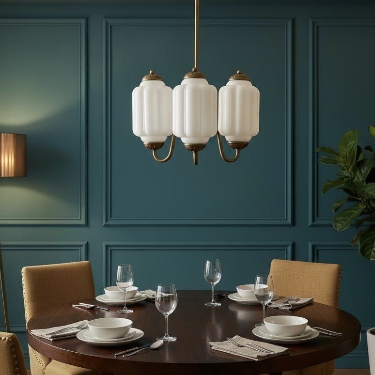 3 Lights Eloise Glass Chandelier for Living Room K947
