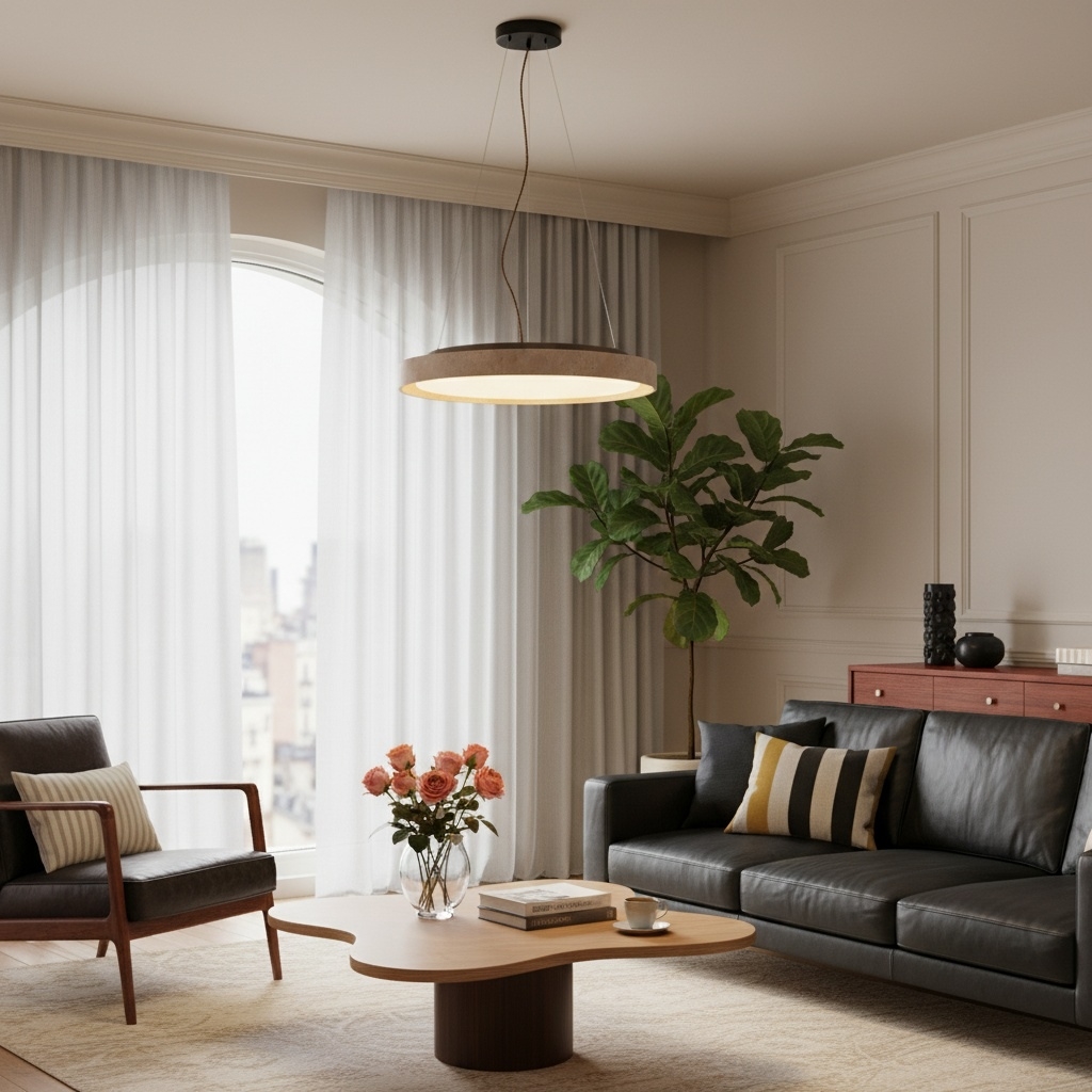 Miravelle Minimalist Pendant Lamp with Natural Stone Shade for Dining Room K2283