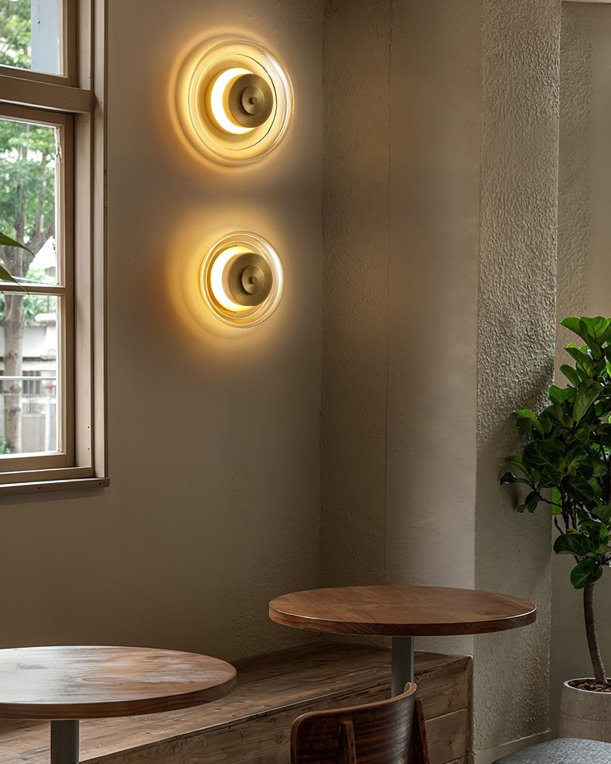 Postmodern Brass Glass Wall Lamp K618