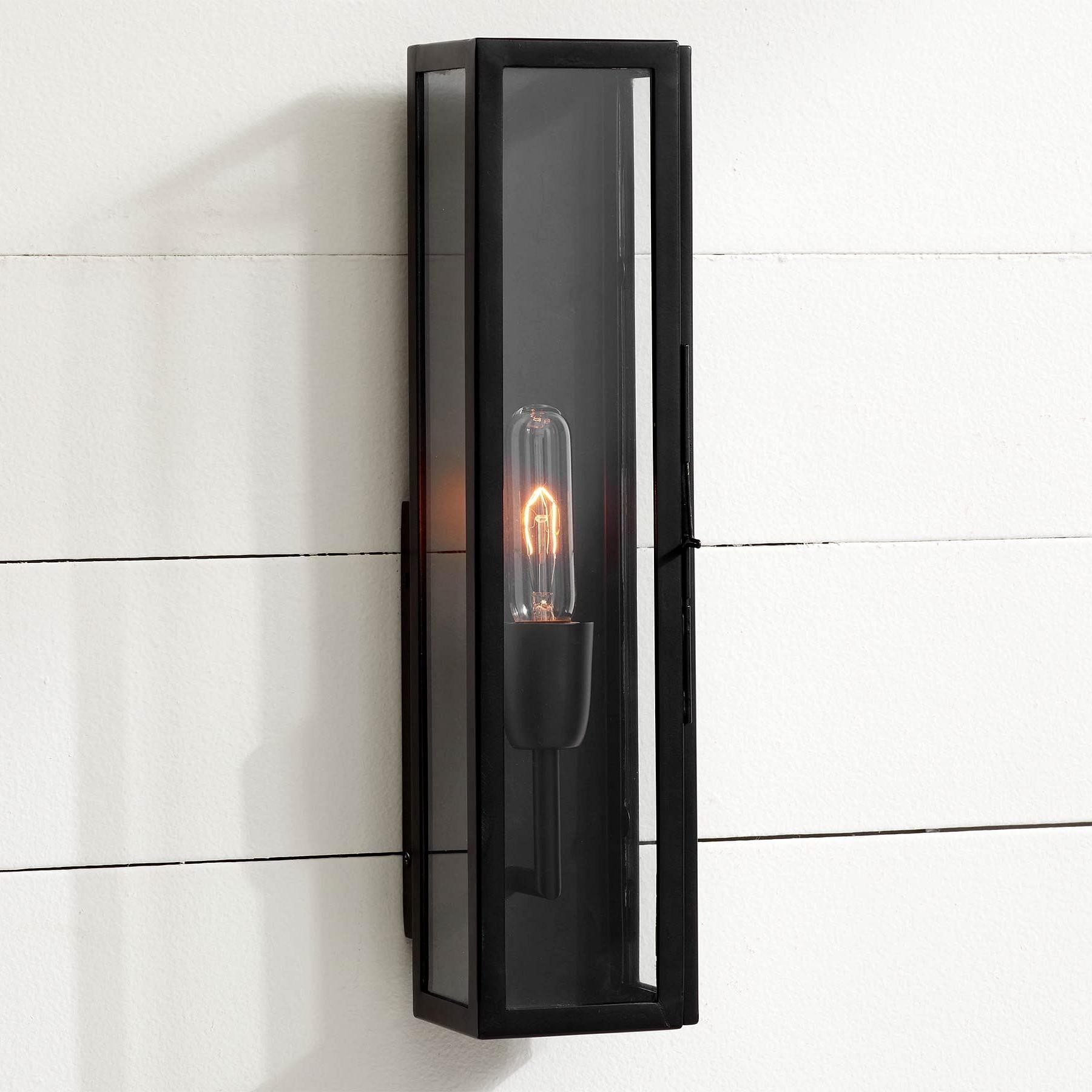 Ferrix Modern Glass and Iron Outdoor Wall Lamp - Stylish Exterior Lighting for Porch K1360