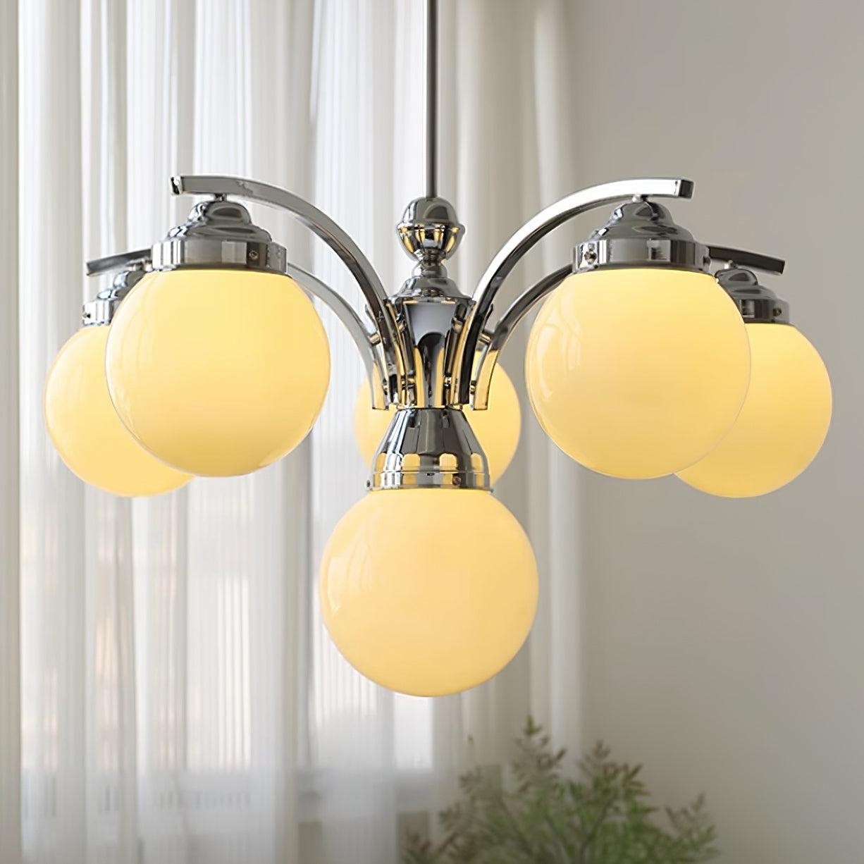 French Elegant Glass Orb Chandelier K596