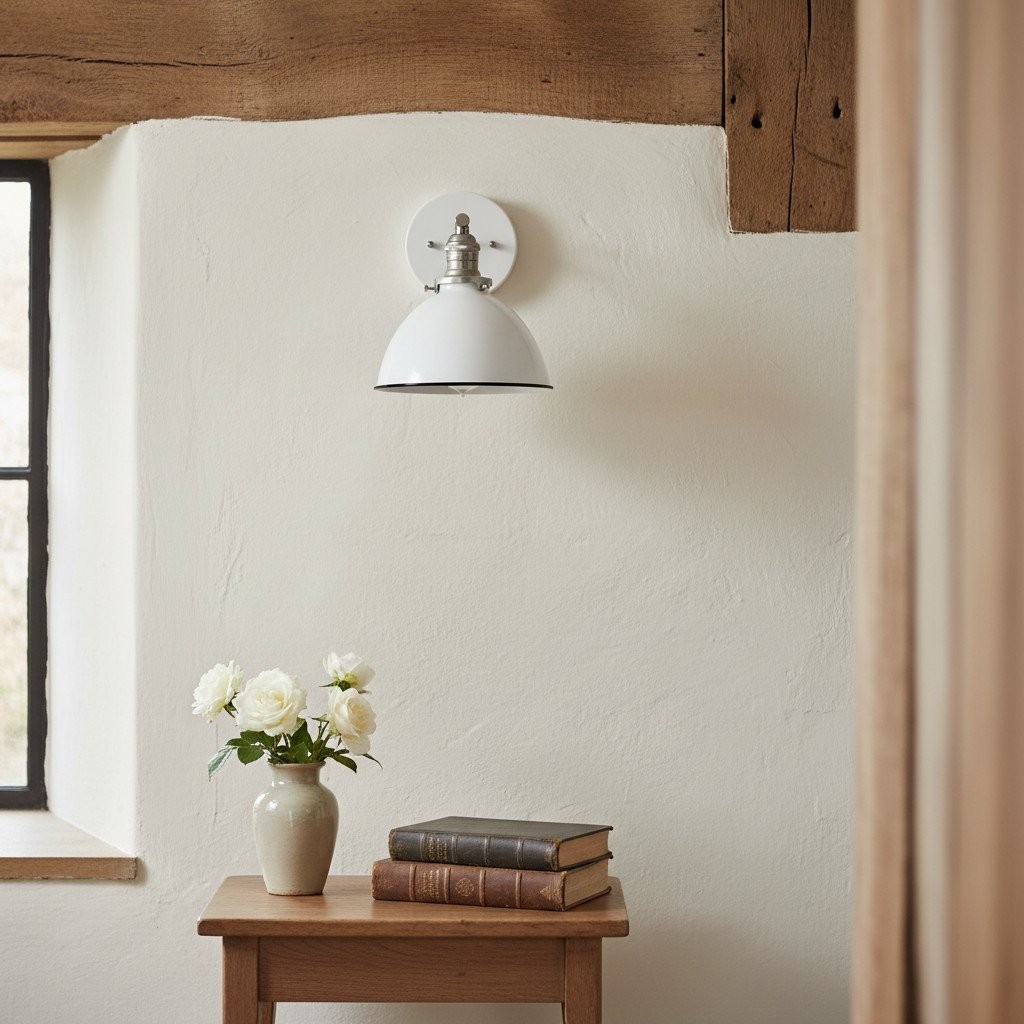 Conique Metal Wall Sconce - White Metal Shade - Industrial Modern Lighting K1446